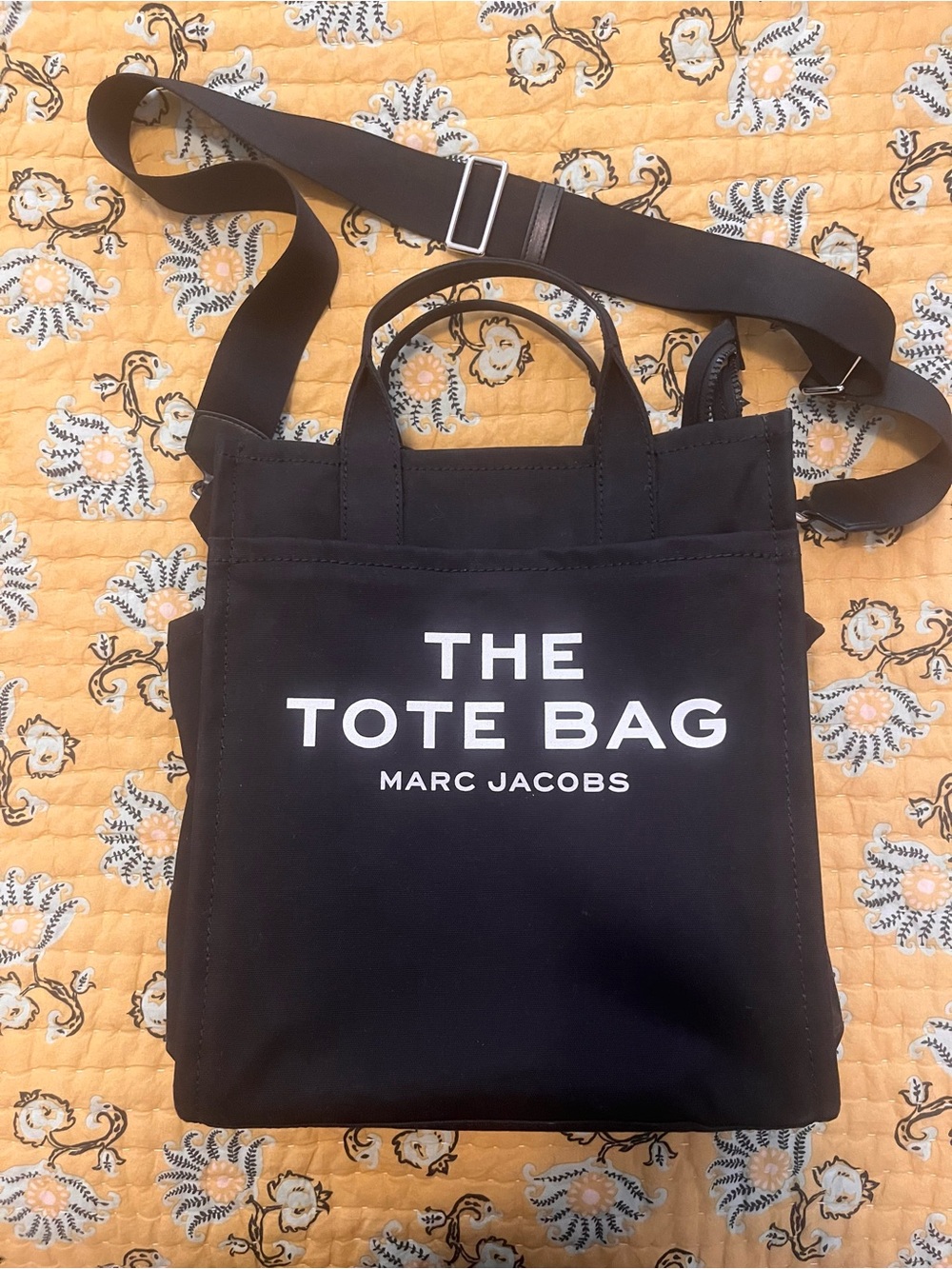 Marc Jacobs Black Canvas 'THE TOTE BAG' Crossbody Tote